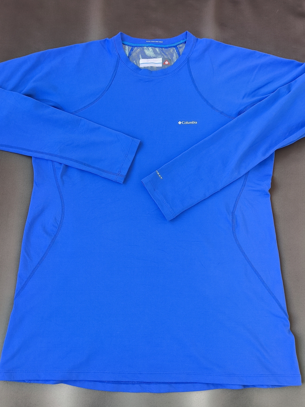 Columbia Omni-Heat Baselayer Long Sleeve Shirt Blue Fits Medium